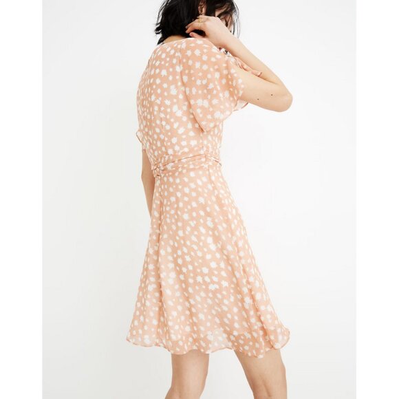 Madewell Ruched-Waist Mini Dress in Star Shower Starburst Print Antique Girly - Picture 3 of 16